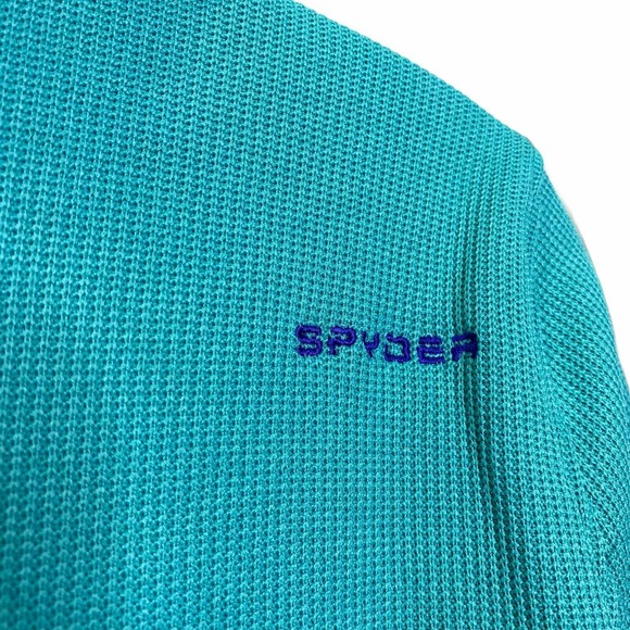 Spyder Girl's Jacket Zip Up Knit Zip  Blue Core Fleece High Neck Item# 186410 XL - Picture 4 of 8